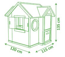 Kerti játszóházak gyerekeknek - Házikó természetes My New House Smoby bővíthető 2 ablak zsalugáterrel 2 kerek ablak és felezett ajtó 135 cm magas UV szűrővel 2 évtől_6