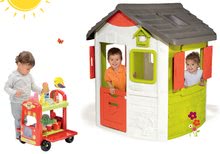 Spielhäuser Sets - Set  Häuschen Jura Lodge Smoby mit zwei Türen und Wagen mit Eis und Burgern ab 24 Monaten_24