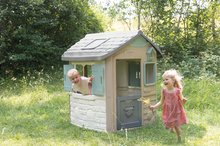 Domčeky pre deti - Domček ekologický Neo Jura Lodge Playhouse Green Smoby rozšíriteľný 2 dvere 2 okná s okenicami z recyklovaného materiálu s UV filtrom od 24 mes_6