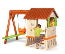 Domčeky so šmykľavkou - Set domček Pretty Forest hut Smoby s hojdačkou a hojdačka Tuleň od 24 mes_1