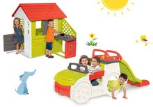 Domčeky s preliezačkou - Set domček Pretty Nature Smoby s letnou kuchynkou a preliezačka Adventure Car od 24 mes_19