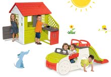 Domčeky s preliezačkou - Set domček Pretty Nature Smoby s letnou kuchynkou a preliezačka Adventure Car od 24 mes_18