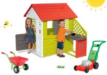 Spielhäuser mit Werkzeug - Set Häuschen Pretty Nature Smoby mit Sommerküche, Schubkarren und Mäher ab 24 Monaten_12