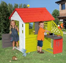 Domečky pro děti - Domeček Pretty Nature Smoby s letní kuchyňkou a zasouvací okenicí s UV filtrem od 24 měsíců_0