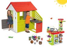Domečky sety - Set domeček Pretty Nature Smoby s letní kuchyňkou a obchod Supermarket s pokladnou a vozíkem od 24 měsíců_15