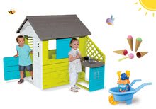 Spielhäuser Sets - Set Häuschen Pretty Blue Smoby mit Sommerküche, Schubkarren Auf der Suche nach Dory mit einem Eimerset und Eiscreme ab 24 Mon_15