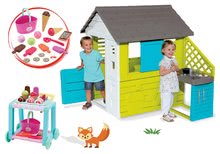 Spielhäuser Sets - Set Häuschen Blue Smoby mit Sommerküche und Wagen Délices mit Körbchen ab 24 Monaten_16