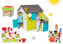 Domečky sety - Set domeček Pretty Blue Smoby s letní kuchyňkou, jídelní souprava, potraviny 20 kusů_10