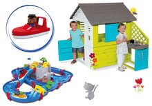 Case per bambini con piste acquatiche - Set casa Pretty Blue Smoby con cucina estiva e pista acquatica Aquaplay Mountain Lake_4