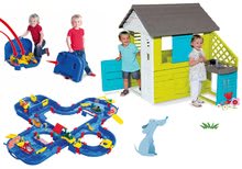 Spielhäuser mit Wasserrutsche - Set Häuschen Pretty Blue Smoby mit Sommerküche und Wasserstraße Aquaplay 'n Go  in einer Aktentasche ab 24 Monaten_23