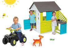 Spielhäuser Sets - Set Häuschen Pretty Blue Smoby mit Sommerküche und Laufrad Vierrad Quad mit Hupe ab 24 Monaten_10