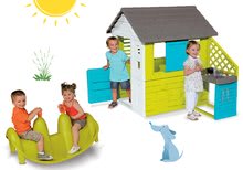 Case per bambini con altalena - Set casetta Pretty Blue Smoby con angolo cottura e altalena a dondolo Cane da 24 mesi_14