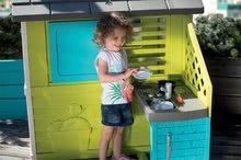 Kerti játszóházak gyerekeknek - Házikó Pretty Blue Smoby nyári kiskonyhával és behúzható zsalugáterrel 24 hó-tól_0