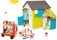 Spielhäuser Sets - Set Häuschen Blue Smoby mit Sommerküche und Wagen Délices mit Körbchen ab 24 Monaten_17