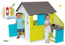 Cabanes avec toboggan pour enfants - Maisonnette Pretty Blue Smoby avec une cuisine d'été et un cadeau de carillon électronique de 24 mois_14