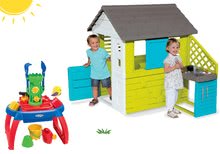 Case per bambini con sabbiera - Set casa Pretty Blue Smoby con cucina estiva e sabbiera tavolo per acqua e sabbia con accessori dai 24 mesi_13