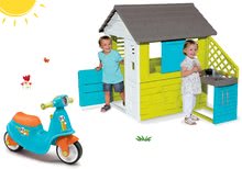 Spielhäuser Sets - Set Häuschen Pretty Blue Smoby mit Sommerküche und Laufrad Scooter Blue mit Gummirädern ab 24 Monaten_15