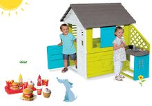 Spielhäuser Sets - Set Häuschen Pretty Blue Smoby mit Sommerküche und Hamburger mit Ketchup 100% Chef mit 25 Zubehör ab 24 Monaten_10