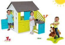 Spielhäuser Sets - Set Häuschen Pretty Blue Smoby mit Sommerküche und Schaukel Elefant mit beweglichen Ohren ab 24 Monaten_17