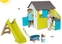 Domčeky so šmykľavkou - Set domček Pretty Blue Smoby s letnou kuchynkou a šmykľavka Toy Story Toboggan XS s vozíkom od 24 mes_20