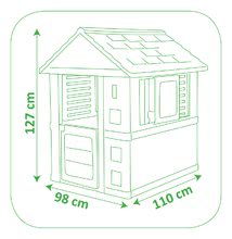 Căsuțe și tobogan pentru grădină - Set căsuță Nature Smoby roșu 3 ferestre 2 obloane și jaluzele cu sonerie grădină din față și tobogan Toboggan XS de la 24 luni_6