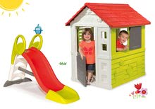 Kleine Spielhäuser mit Rutsche - Set Häuschen Nature Smoby mit Schiebeladen und Rutsche Toboggan KS mit Wasser, Länge 1,5 m ab 24 Mon_10