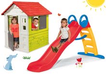 Kleine Spielhäuser mit Rutsche - Set Häuschen Nature Smoby mit Schiebeladen und Rutsche Funny Toboggan 2 Meter ab 24 Monaten_11