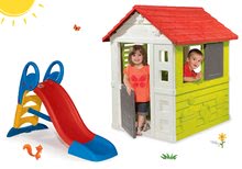 Kleine Spielhäuser mit Rutsche - Set Häuschen Nature Smoby mit Schiebeladen und Rutsche Toboggan KS mittel 1,5 Meter ab 24 Monaten_10