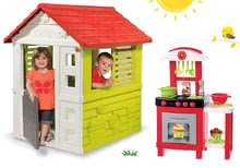 Cabanes et accessoires - Maisonnette Lovely avec 3 fenêtres et 2 stores Smoby rouge et Superpack 3v1 cuisine avec cafetière et robot de cuisine depuis 2 ans_9