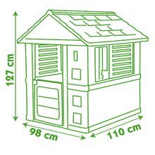 Kleine Spielhäuser für Kinder - Haus Sunny Smoby orange-grün mit 3 Fenstern und 2 Jalousien mit Anti-UV-Filter ab 24 Monaten_1