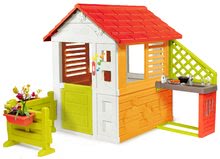 Preliezačky sety - Set preliezačka Adventure Car Smoby so šmykľavkou a domček Slniečko Sunny so zvončekom, kuchynkou a záhradkou od 24 mes_1