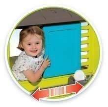 Kućice za djecu - Kućica s kuhinjom Pretty Blue Smoby plavo-zelena, 3 prozora s 2 žaluzine i 2 pomične rolete s UV filtrom i 17 dodataka od 2 godine_0