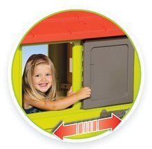 Kerti játszóházak gyerekeknek - Házikó konyhácskával Nature Smoby pirosas-zöld 3 ablakkal 2 árnyékolóval és 2 elhúzható zsalugáterrel UV védelemmel és 17 kiegészítővel 2 évtől_2
