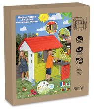 Case per bambini  - Casa con cucina Nature Smoby rosso-verde 3 finestre con 2 tapparelle e 2 persiane scorrevoli con filtro UV e 17 accessori dai 2 a_1