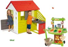 Spielhäuser Sets - Set Häuschen Pretty Nature Smoby mit Sommerküche und Gemüsestand 100% Chef ab 24 Mon_19