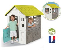 Hišice za otroke - Hišica Jolie New Grey Playhouse Smoby z 2 okni z žaluzijami in polovična vrata z oknom UV filter od 2 leta_1