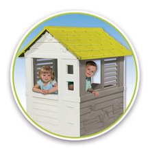 Kleine Spielhäuser für Kinder - Spielhaus Jolie New Grey Playhouse Smoby mit 2 verblendeten Fenstern und Halbtür mit Heckscheibes UV Filter ab 2 Jahren_2