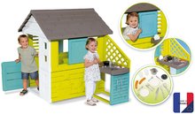 Domečky pro děti - Domeček s kuchyňkou Pretty New Grey Playhouse&Kitchen Smoby a 2 okna s posuvnými okenicemi a poloviční dveře UV filtr od 2 let_1