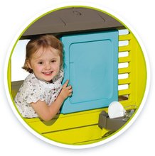 Kerti játszóházak gyerekeknek - Házikó konyhácskával Pretty New Grey Playhouse&Kitchen Smoby 2 ablak elhúzható zsalugáterekkel és felezett ajtó UV szűrő 2 évtől_3