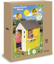 Domki dla dzieci - Dom Pretty Sunny Flowers House Smoby z parapetem okienne i donicami z dodatkami z 2 oknami i 2 żaluzjami filtr UV od 24 miesięcy_1