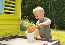 Kleine Spielhäuser für Kinder - Spielhaus mit Sandkasten Square Playhouse Pretty Blue Smoby mit 2 Fenstern mit Schiebeläden und UV-Filter ab 24 Monaten_1