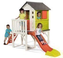 Kerti játszóházak gyerekeknek - Házikó pilléreken Pilings House Smoby 1,5 m csúszdával csengővel és előkerttel_7