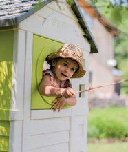 Domčeky sety - Set domček na pilieroch Pilings House Smoby s 1,5 m šmykľavkou a vozík na ťahanie s fúrikom a doplnkami_2