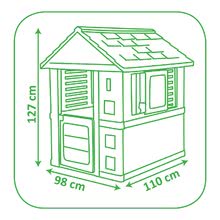 Domčeky s náradím - Set domček na pilieroch Pilings House Smoby s 1,5 m šmykľavkou a športový set s plechovkovou pyramídou od 24 mes_25