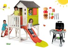 Căsuțe și tobogan pentru grădină - Set căsuţă pe piloni Pilings House Smoby cu tobogan de 1,5 m și bucătărie Barbecue Grill cu accesorii de la 24 luni_35