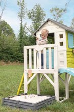 Domki dla dzieci - Domek na palach z ogrodem z piaskownicą Square Playhouse on Stilts Smoby oraz zjeżdżalnia 1,5 m z drabinką i filtrem UV od 24 miesięcy życia_7