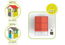 Domčeky pre deti - Domček Nature Smoby červeno-zelený 3 okná s 2 žalúziami a 2 posuvné okenice s UV filtrom od 2 rokov_5