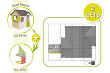 Kerti játszóházak gyerekeknek - Házikó természetes My New House Smoby bővíthető 2 ablak zsalugáterrel 2 kerek ablak és felezett ajtó 135 cm magas UV szűrővel 2 évtől_19