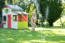 Speziell nur bei uns  - Spielhaus Wetterstation mit Zaun und Blumenkübeln Vier Jahreszeiten Spielhaus Smoby mit einer Windmühle und einem Regenmesser_23