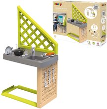 Zubehör für Spielhäuser - Sommerküche Summer Kitchen mit 17 Zubehörteilen für Smoby-Spielhäuser mit Kochfeld und Spülbecken zum Geschirrspülen mit UV-Filter ab 24 Monaten_0